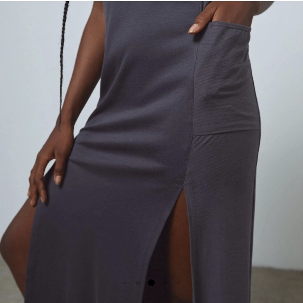 Lunya Womens Cool Panel Sleeveless Maxi Dress Grey Pockets XS - Picture 7 of 16